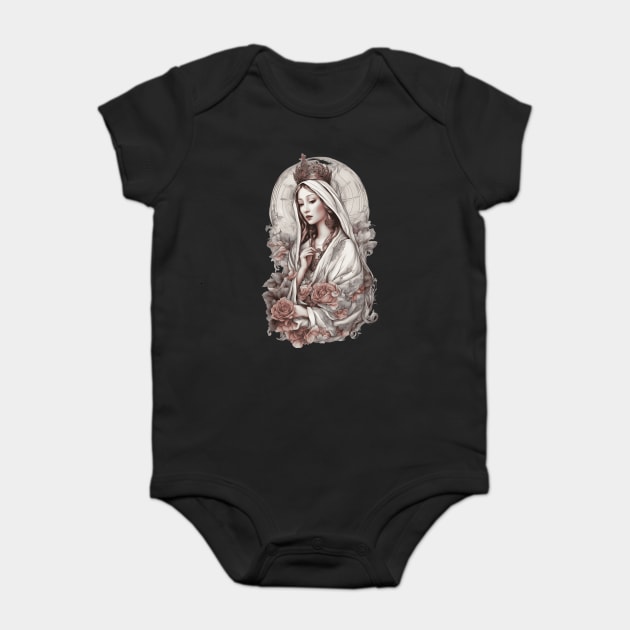Blessed Virgin Mary Baby Bodysuit by animegirlnft